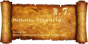 Matheisz Titanilla névjegykártya